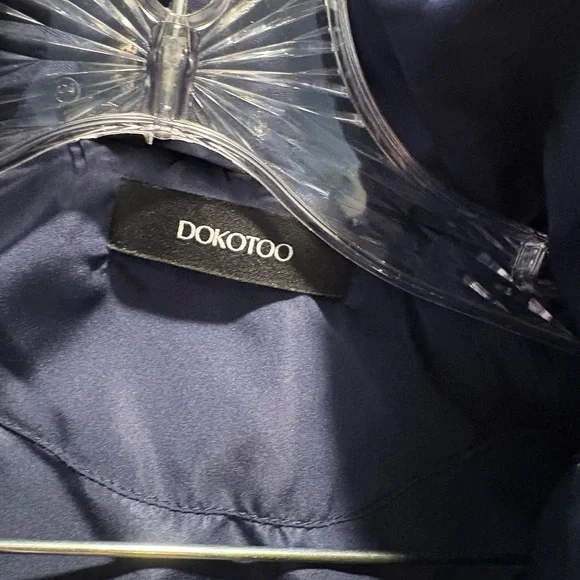 Navy Quilted Long Vest - Picture 2 of 5